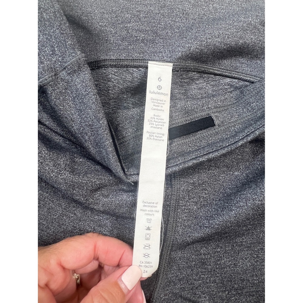 Lululemon Speed Up High Rise Tight 28 Grey Heathered Leggings Pockets Size 6 - Picture 7 of 8